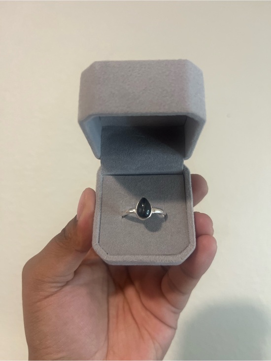 Jewelry - S925 Sterling Silver Teardrop Star Diopside Ring